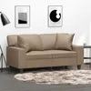 Image de Canapé 2 places avec oreillers cappuccino 120 cm similicuir