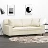 Image de vidaXL Canapé 2 places avec oreillers crème 140 cm similicuir3200867