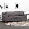 Image de Canape droit vidaxl 2 places en polyester gris 77 x 174 x 80 cm