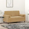 Image de vidaXL Canapé 2 places avec oreillers décoratifs brun 120 cm velours