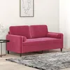 Image de vidaXL Canapé 2 places avec oreillers bordeaux 140 cm velours