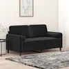 Image de vidaXL Canapé 2 places avec oreillers décoratifs noir 140 cm velours