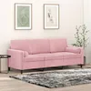 Image de Canape droit vidaxl 3 places en polyester rose 77 x 198 x 80 cm