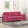 Image de vidaXL Canapé 3 places avec oreillers bordeaux 180 cm velours