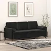 Image de vidaXL Canapé 3 places avec oreillers décoratifs noir 180 cm velours