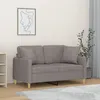Image de vidaXL Canapé 2 places avec oreillers gris clair 120 cm tissu
