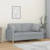 Image de vidaXL Canapé 2 places avec oreillers gris clair 140 cm tissu