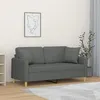 Image de vidaXL Canapé 2 places avec oreillers gris foncé 140 cm tissu
