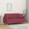 Image de vidaXL Canapé 2 places avec oreillers bordeaux 140 cm tissu, canapé, causeuse, canapé de salon, canapés, canapé rembourré, sièges de salon