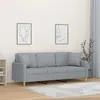 Image de vidaXL Canapé 3 places avec oreillers gris clair 180 cm tissu