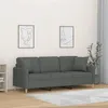 Image de vidaXL Canapé 3 places avec oreillers gris foncé 180 cm tissu