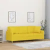 Image de Canapé 3 places avec oreillers jaune clair 180 cm tissu
