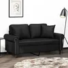 Image de vidaXL Canapé 2 places avec oreillers décoratifs noir 120cm similicuir
