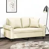 Image de vidaXL Canapé 2 places avec oreillers crème 120 cm similicuir3200926