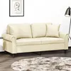 Image de vidaXL Canapé 2 places avec oreillers crème 140 cm similicuir3200931