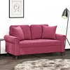 Image de vidaXL Canapé 2 places avec oreillers bordeaux 120 cm velours3200939
