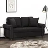 Image de vidaXL Canapé 2 places avec oreillers décoratifs noir 120 cm velours
