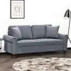 Image de vidaXL Canapé 2 places avec oreillers gris foncé 140 cm velours