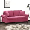 Image de Canape droit vidaxl 2 places en velours rouge 77 x 172 x 80 cm
