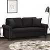 Image de vidaXL Canapé 2 places avec oreillers décoratifs noir 140 cm velours