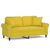Image de Canape droit vidaxl 2 places en polyester jaune 77 x 172 x 80 cm