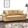 Image de vidaXL Canapé 2 places avec oreillers décoratifs brun 140 cm velours