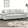 Image de vidaXL Canapé 3 places avec oreillers gris clair 180 cm velours