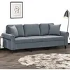 Image de vidaXL Canapé 3 places avec oreillers gris foncé 180 cm velours