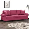 Image de Canape droit vidaxl 3 places en velours rouge 77 x 212 x 80 cm