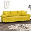 Image de Canape droit vidaxl 3 places en polyester jaune 77 x 212 x 80 cm
