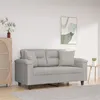 Image de vidaXL Canapé 2 places avec oreillers gris clair 120 cm