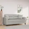 Image de vidaXL Canapé 2 places avec oreillers gris clair 140 cm