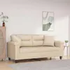 Image de Canape droit vidaxl 2 places en tissu beige 77 x 170 x 80 cm