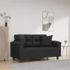 Image de vidaXL Canapé 2 places avec oreillers décoratifs noir 120cm similicuir
