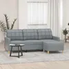 Image de Canape droit vidaxl 3 places en tissu gris 60 x 198 x 41 cm
