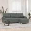 Image de Canape droit vidaxl 3 places en tissu gris 60 x 198 x 80 cm