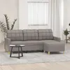 Image de Canapé à 3 places avec repose pieds Taupe 180 cm Tissu
