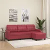 Image de Canape droit vidaxl 3 places en simili-cuir rouge 60 x 198 x 41 cm