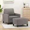 Image de Fauteuil avec repose pied Taupe 60 cm Tissu