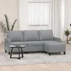 Image de vidaXL Canapé à 3 places avec repose-pieds Gris clair 180 cm Tissu3201037