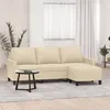 Image de Canapé à 3 places avec repose pieds Crème 180 cm Tissu