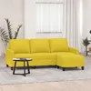 Image de vidaXL Canapé à 3 places avec repose-pieds Jaune clair 180 cm Tissu3201042