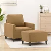 Image de Fauteuil avec repose pied Marron 60 cm Velours