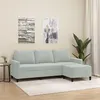Image de vidaXL Canapé à 3 places avec repose-pieds Gris clair 180 cm Velours3201055