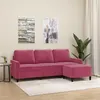 Image de vidaXL Canapé à 3 places et repose-pieds Rouge bordeaux 180 cm Velours3201059