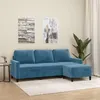 Image de Canape droit vidaxl 3 places en velours bleu 60 x 198 x 41 cm