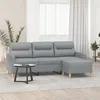 Image de Canapé à 3 places avec repose pieds Gris clair 180 cm Tissu