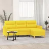 Image de vidaXL Canapé à 3 places avec repose-pieds Jaune clair 180 cm Tissu3201078