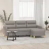 Image de Canapé à 3 places avec repose pieds Taupe 180 cm Tissu