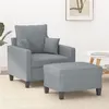 Image de Fauteuil avec repose pied Gris clair 60 cm Tissu